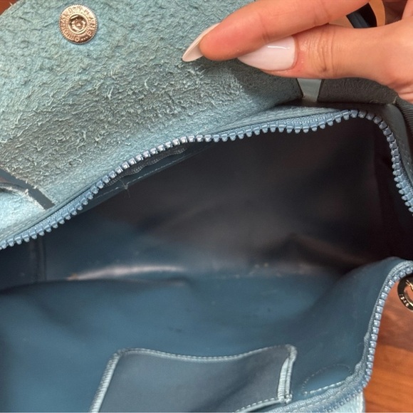 Longchamp Le Pliage Neo Teal Blue Tote Large with Strap - Picture 11 of 16